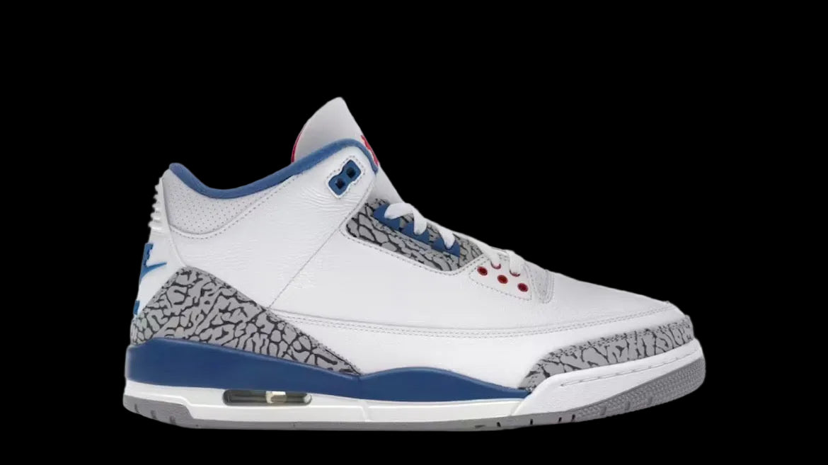 True blue Jordan 3’s￼