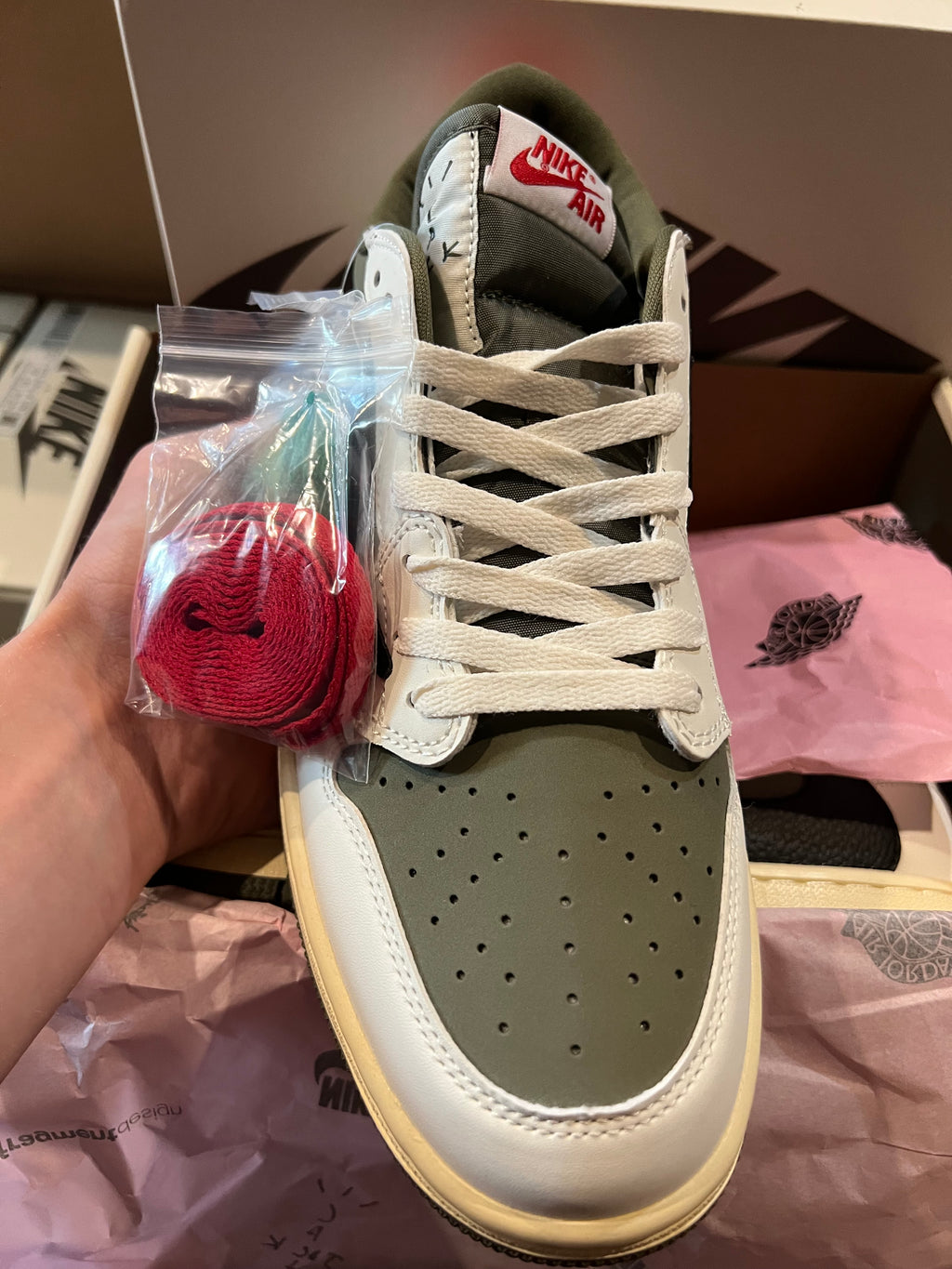 Jordan 1s Travis scott olive greens