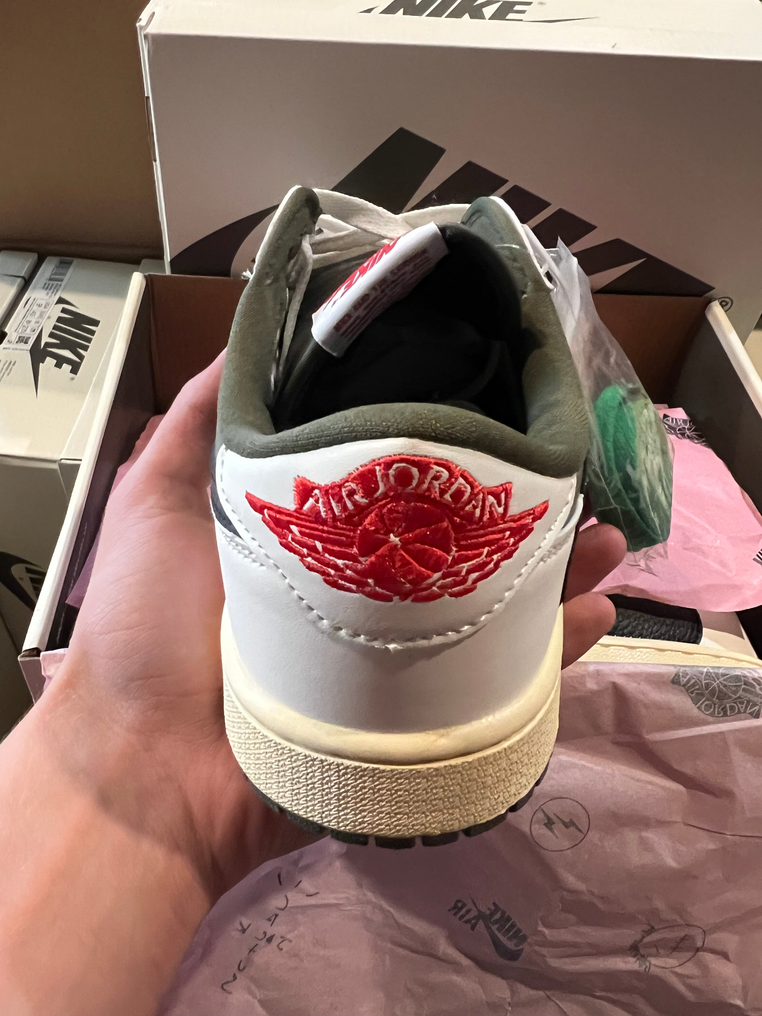 Jordan 1s Travis scott olive greens